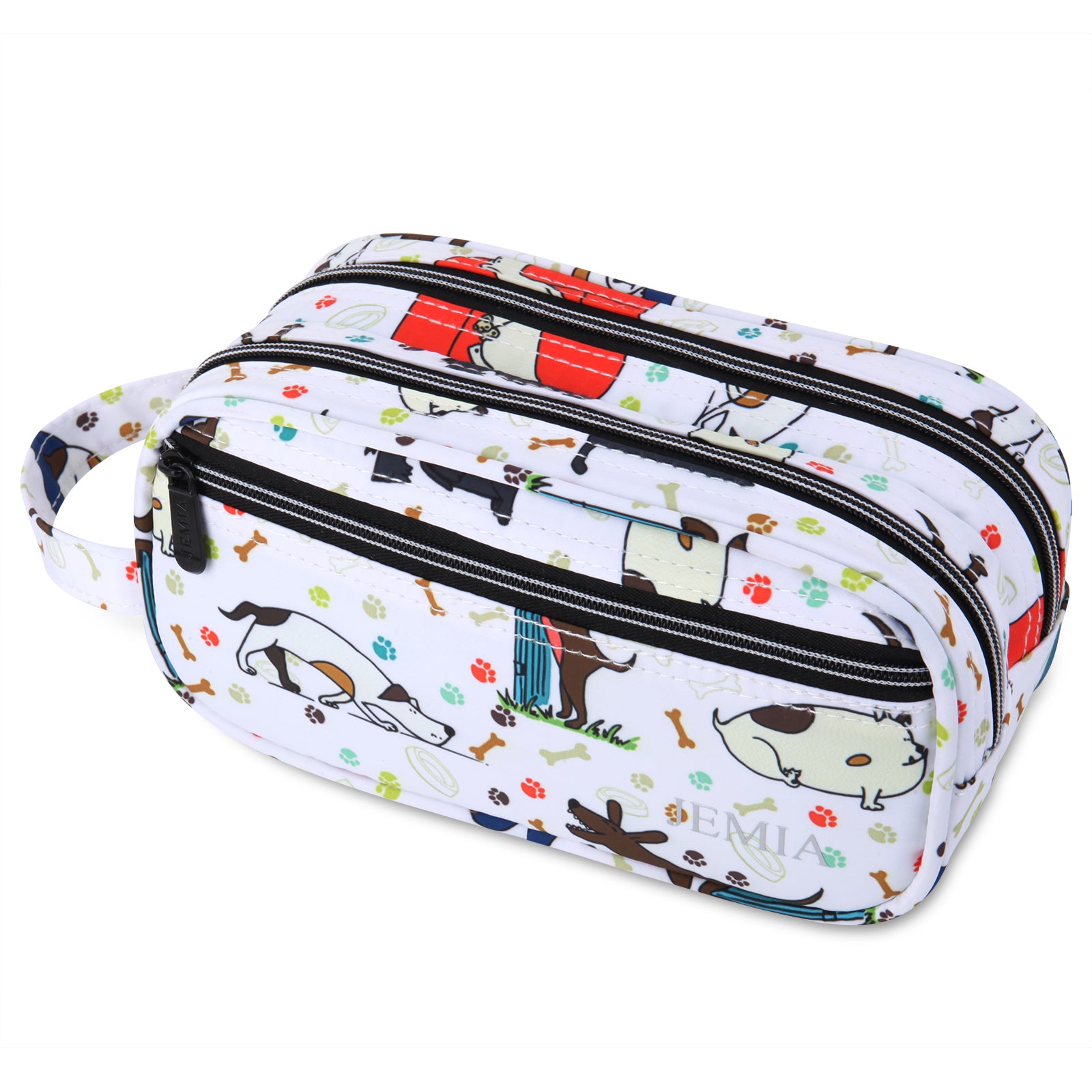 Jemia Geometric Pencil Case with 2 Independent Compartments (Polyester)